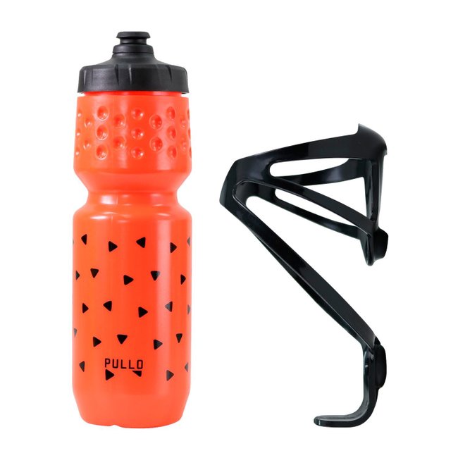 Kit Garrafa Pullo Nuoli Laranja 750ml + Suporte