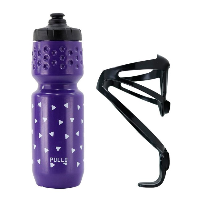 Kit Garrafa Pullo Nuoli Roxo 750ml + Suporte
