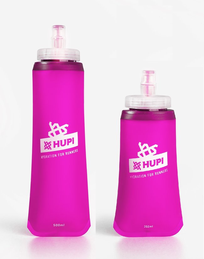 Kit Garrafas Dobráveis Soft Flask HUPI Rosa 350ml + 500ml