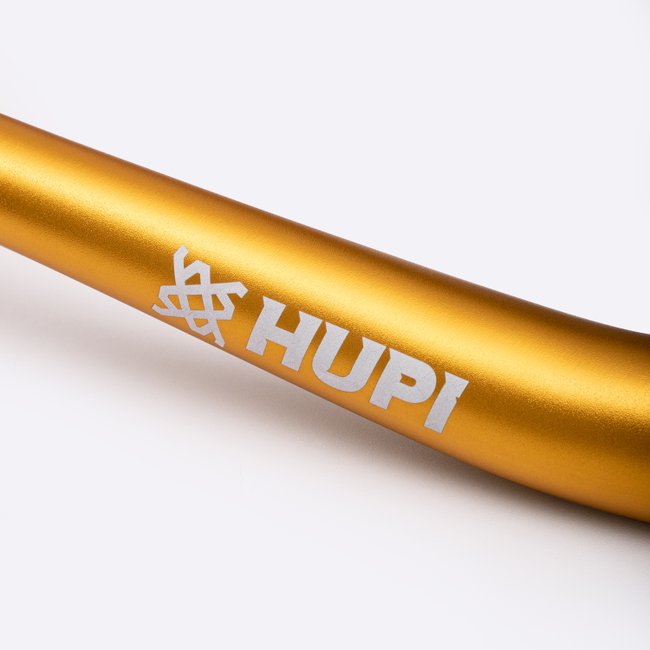 Kit Guidão + Mesa 50mm + Pedal Hupi Strip Dourado