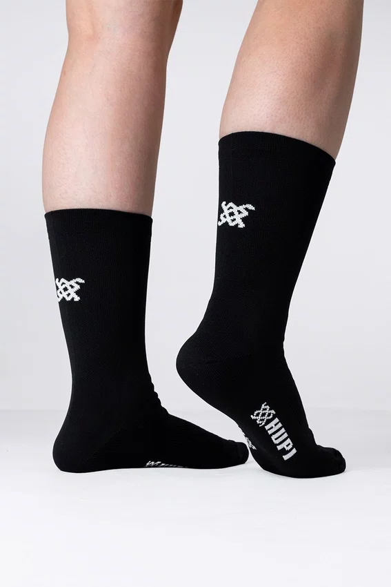 Kit HUPI 4 Pares de Meia Sport Preto Liso
