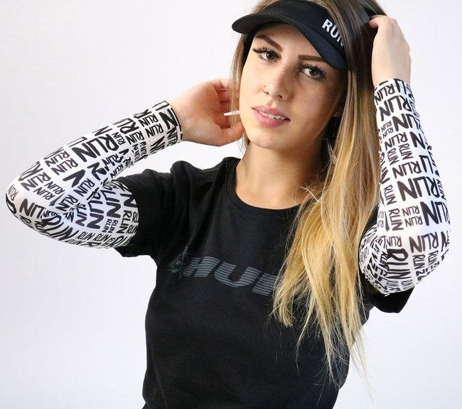 Kit Manguito HUPI Run Branco e Meia HUPI Lassen Grafite