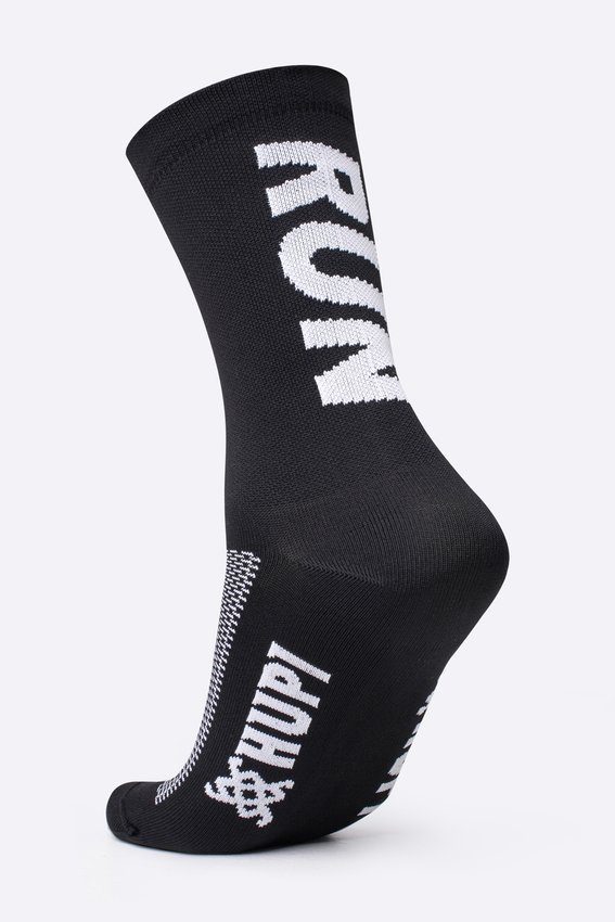 Kit Manguito HUPI Run Branco e Meia HUPI RUN RUN Preto/Branco