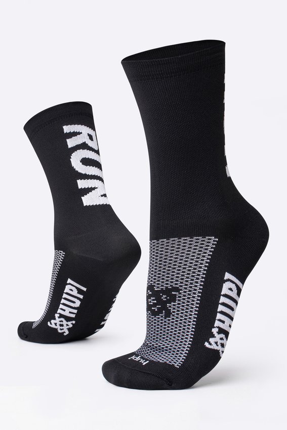 Kit Manguito HUPI Run Branco e Meia HUPI RUN RUN Preto/Branco