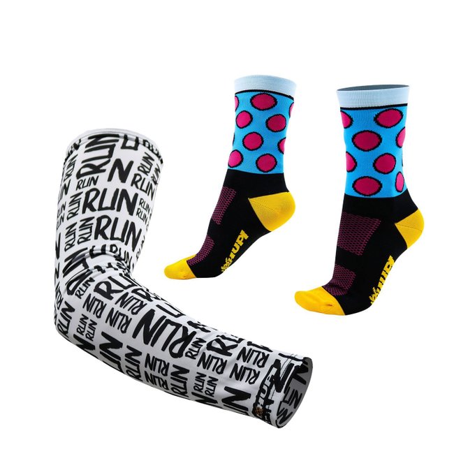 Kit Manguito HUPI Run Branco e Meia HUPI Runden