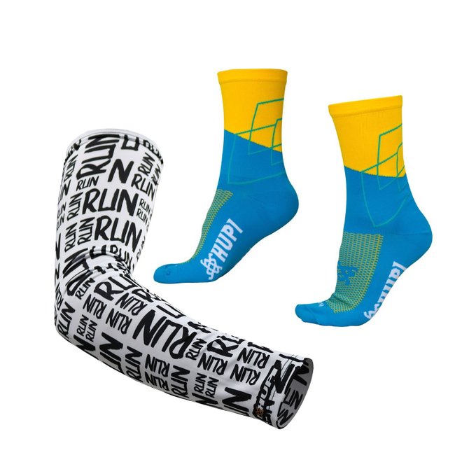 Kit Manguito HUPI Run Branco e Meia HUPI Torino