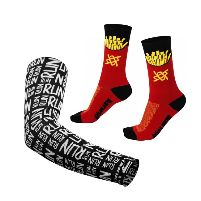 Kit Manguito HUPI Run Preto e Meia Fritas HUPI