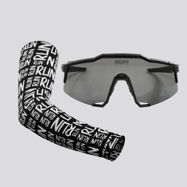 Kit Manguito Preto e Óculos Stelvio Preto - Lente Fume