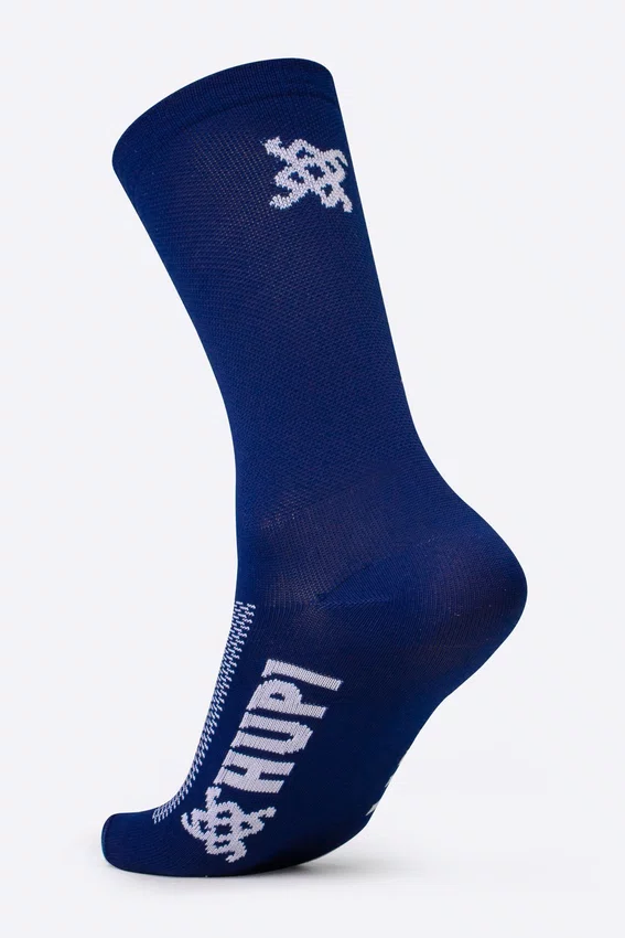 Kit Meia Hupi Corrida Ciclismo com 02 Pares Plus 42 ao 46 Preto e Azul