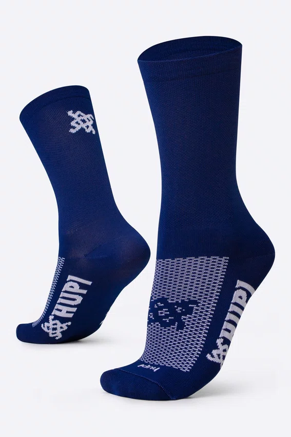 Kit Meia Hupi Corrida Ciclismo com 02 Pares Plus 42 ao 46 Preto e Azul