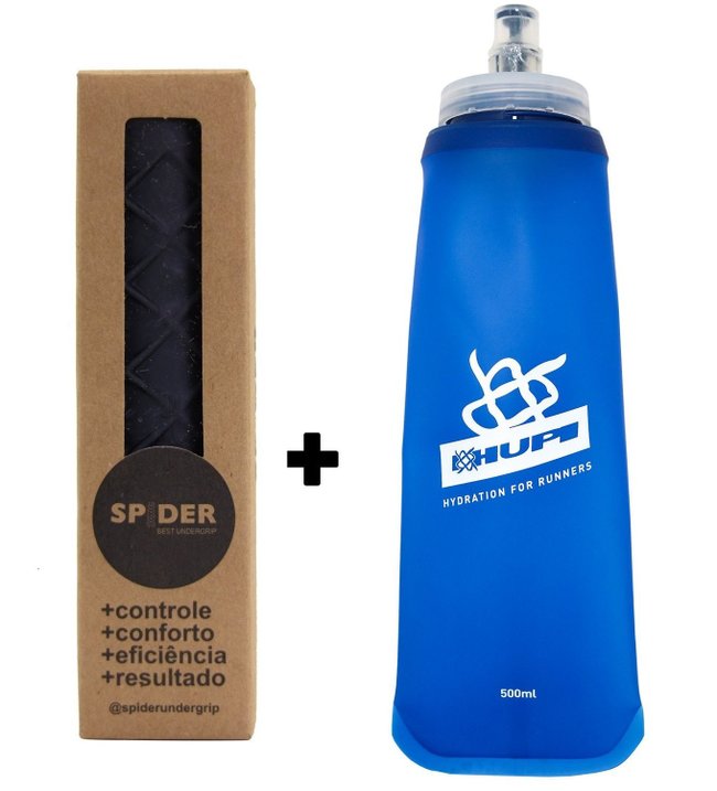 Kit Undergrip Spider Preto + Garrafa Dobrável 500ML HUPI