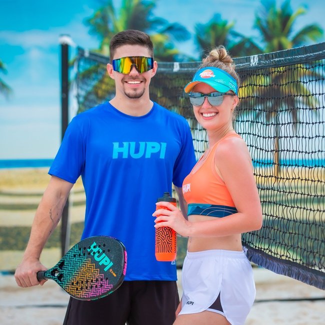 Kit Undergrip Spider Rosa + Viseira Beach Tennis HUPI Azul