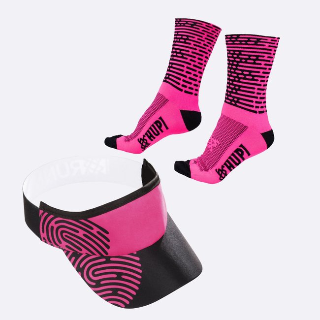Kit Viseira HUPI Biometria Rosa e Meia HUPI Biometria Rosa