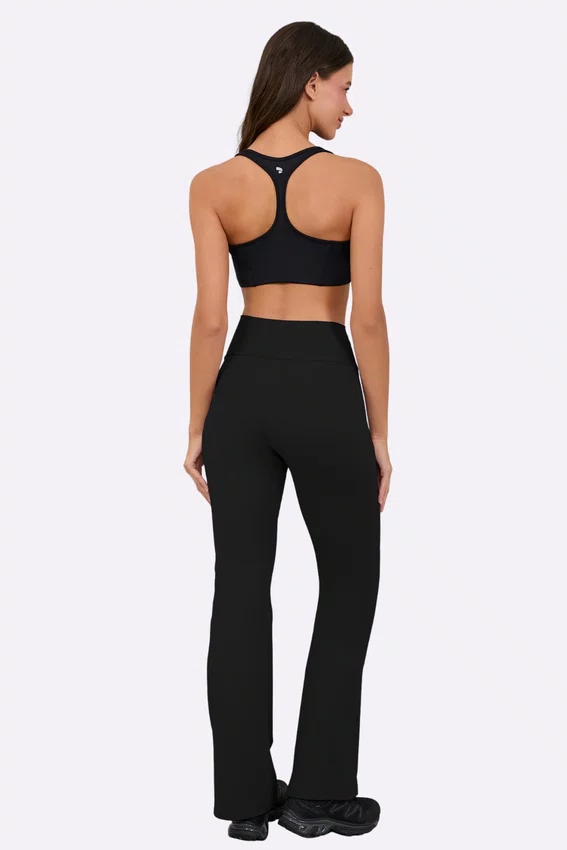 Legging Alto Giro Reta Feminina Preta