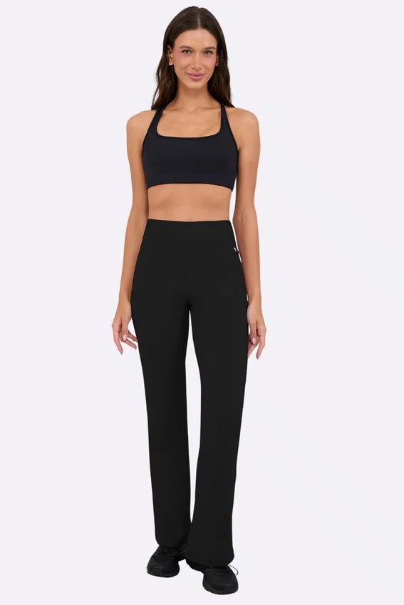 Legging Alto Giro Reta Feminina Preta