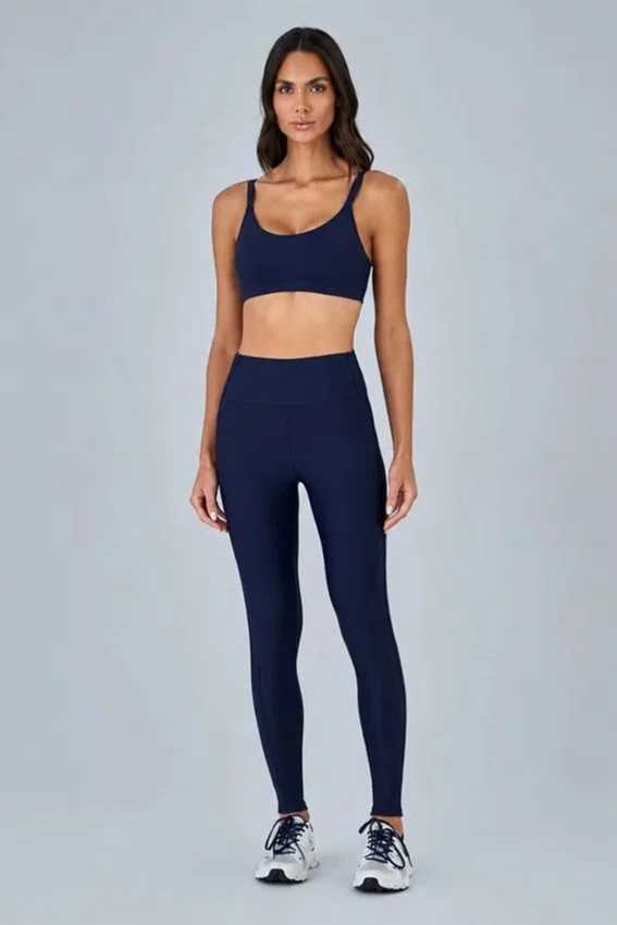 Legging Elástico Personalizado Alto Giro Feminina Azul