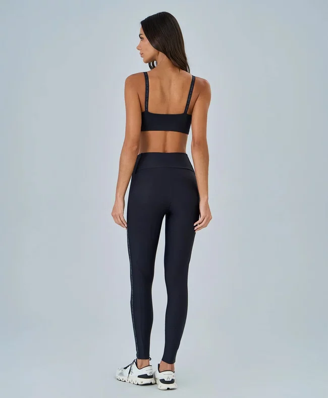 Legging Elástico Personalizado Alto Giro Feminina Preta