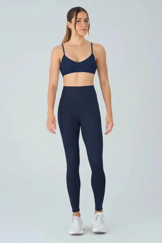 Legging Eterna com Bolso Alto Giro Feminina Azul