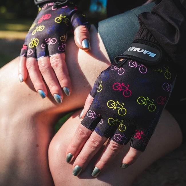 Luva Ciclismo HUPI Eco Dedo Curto Bike Colors
