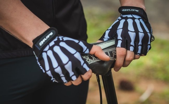 Luva Ciclismo HUPI Eco Dedo Curto Bones