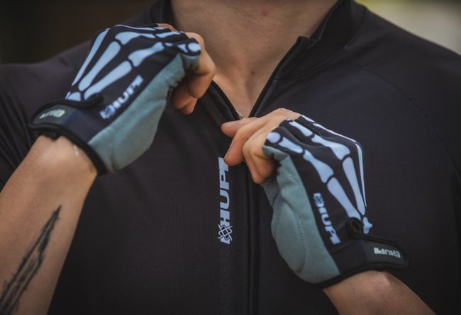 Luva Ciclismo HUPI Eco Dedo Curto Bones