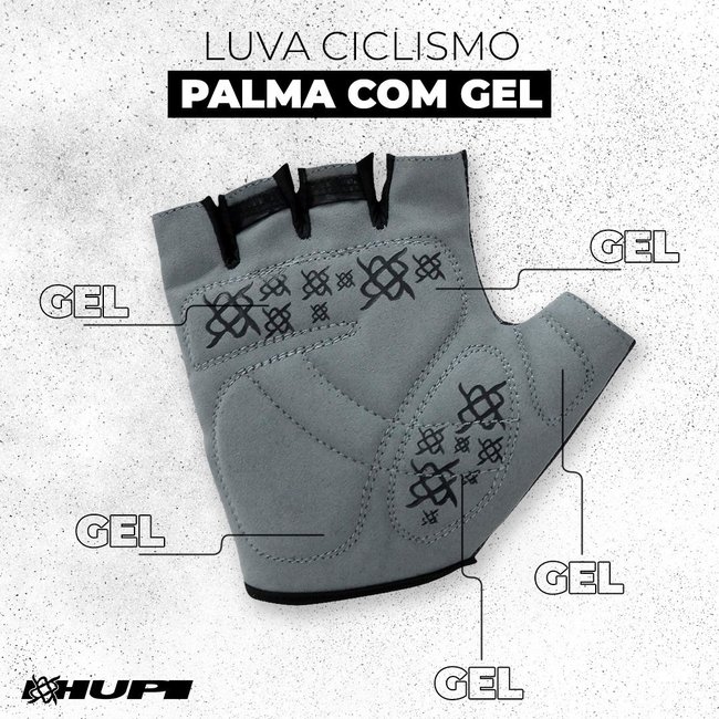 Luva Ciclismo HUPI Eco Dedo Curto Pantone