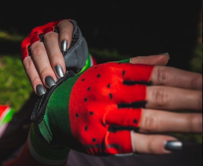 Luva Ciclismo HUPI Eco Dedo Curto Melancia