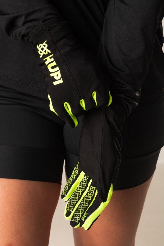 Luva HUPI Running Preto/Amarelo