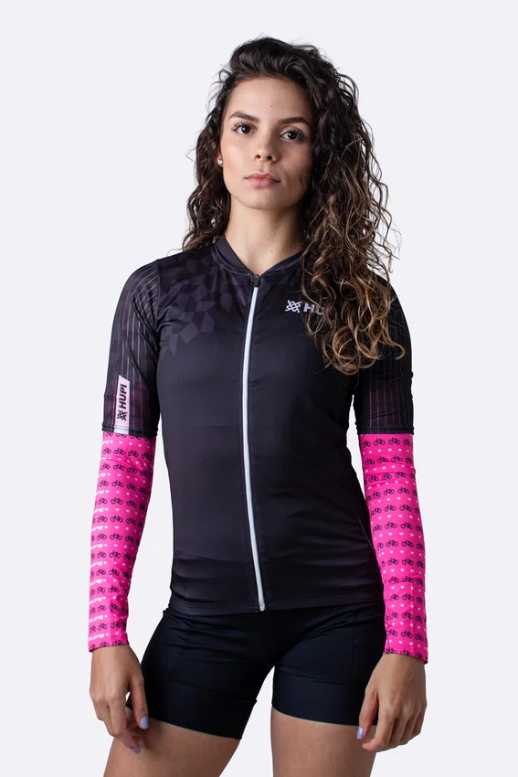 Manguito HUPI Love Bikes Rosa Proteção UV50+