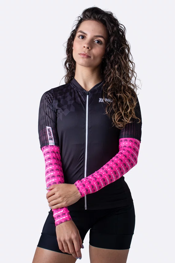 Manguito HUPI Love Bikes Rosa Proteção UV50+