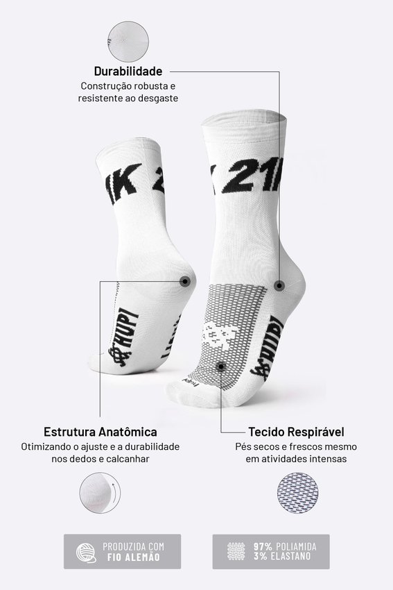 Meia Corrida HUPI 21K Branco