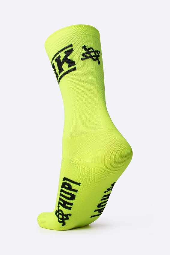Meia Corrida HUPI 21K Neo Amarelo Neon
