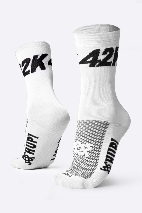 Meia Corrida HUPI 42K Branco - LT para pés menores 34-38