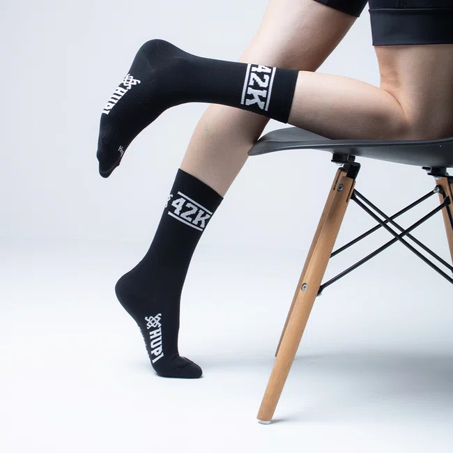 Meia Corrida HUPI 42k Neo Preto - LT para pés menores 34-38
