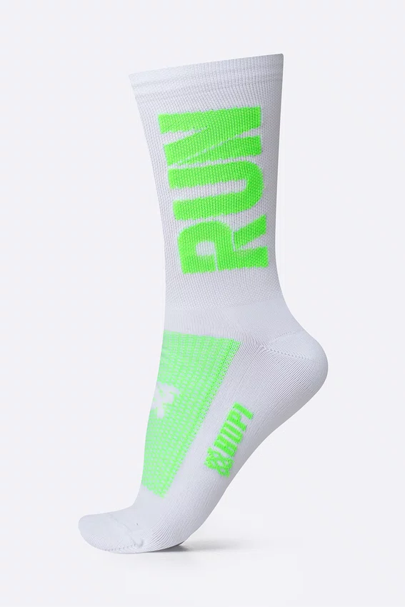 Meia Corrida HUPI Run Branco/Verde