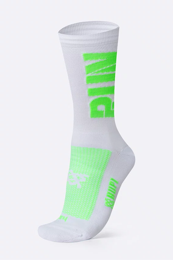 Meia Corrida HUPI Run Branco e Verde