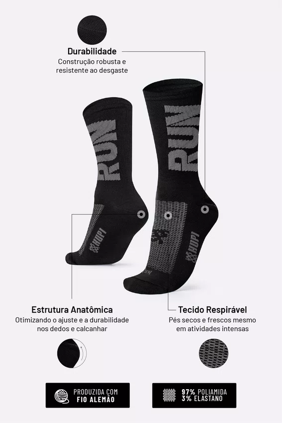 Meia Corrida HUPI Run Preto/Cinza