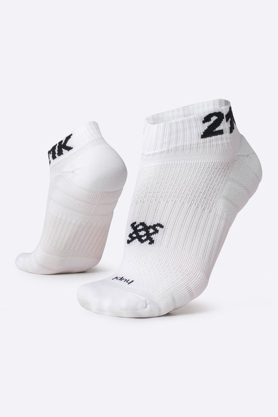 Meia Curta para Corrida HUPI - Running Pro 21K Branco