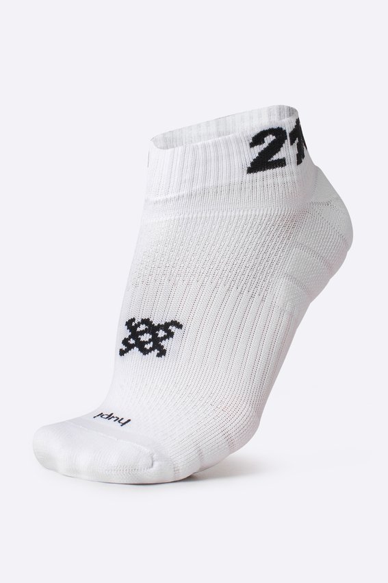 Meia Curta para Corrida HUPI - Running Pro 21K Branco