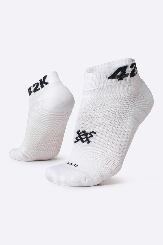 Meia Curta para Corrida HUPI - Running Pro 42K Branco