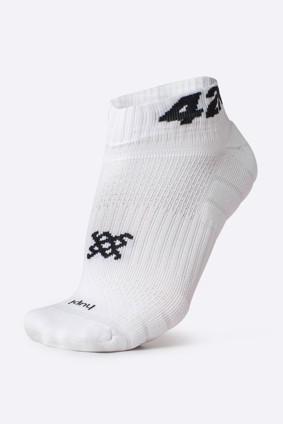Meia Curta para Corrida HUPI - Running Pro 42K Branco
