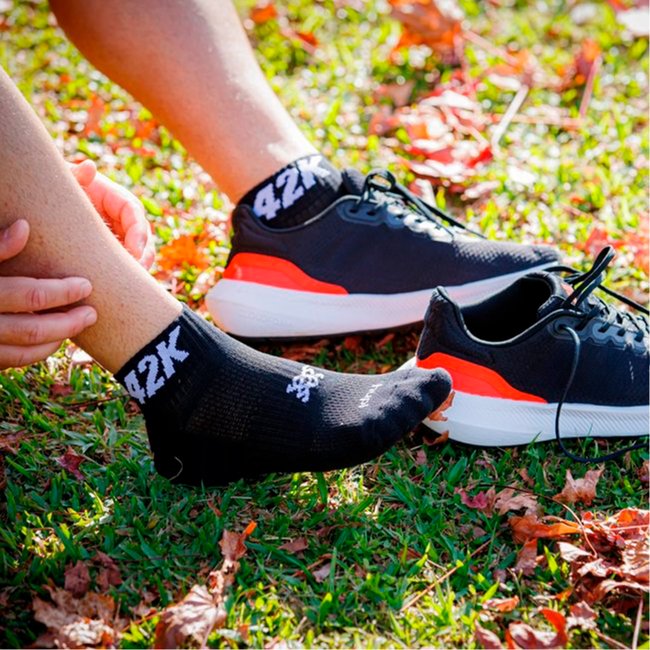 Meia Curta para Corrida HUPI - Running Pro 42K Preto