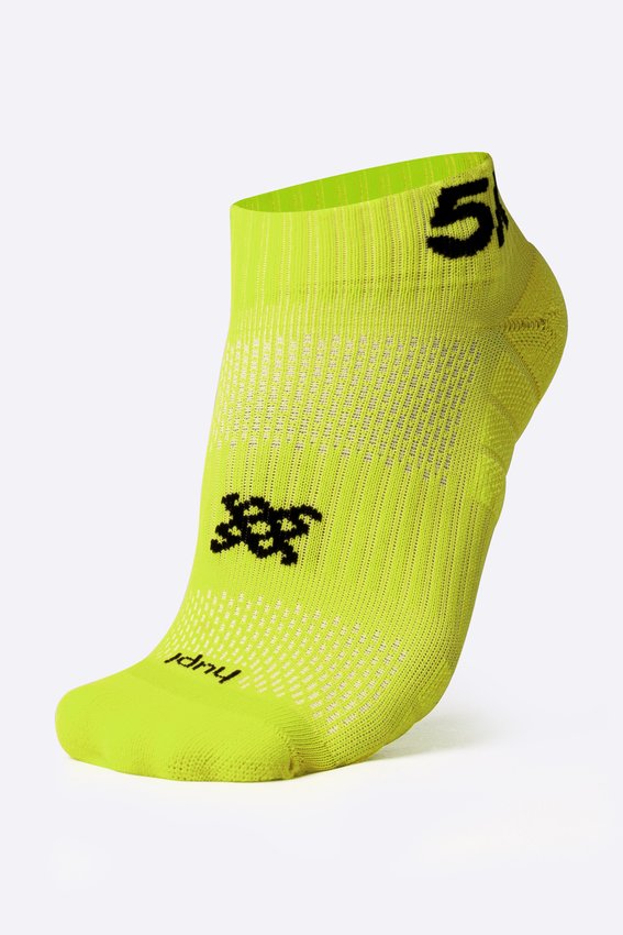 Meia Curta para Corrida HUPI - Running Pro 5K Amarelo Neon