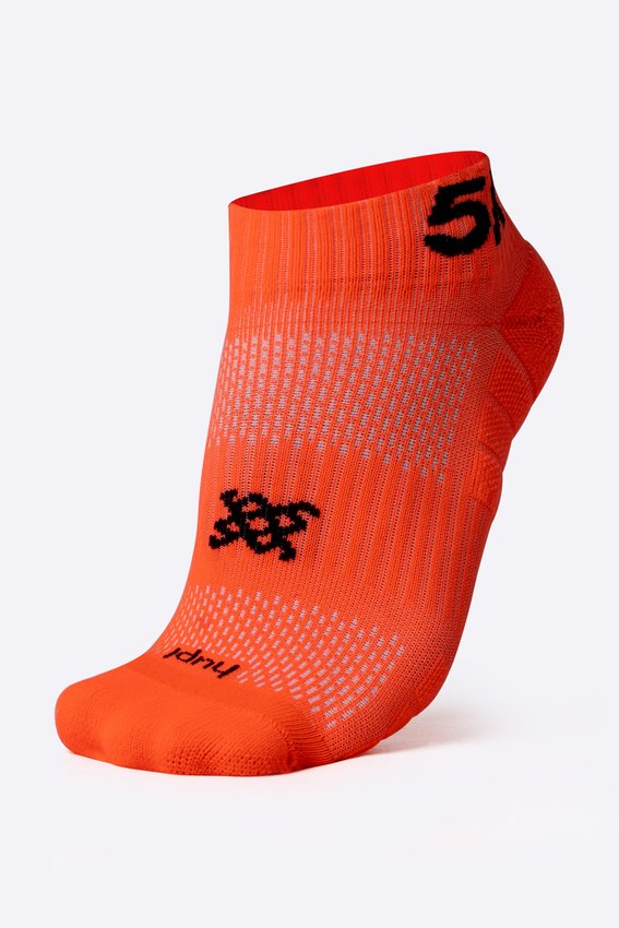 Meia Curta para Corrida HUPI - Running Pro 5K Laranja Neon