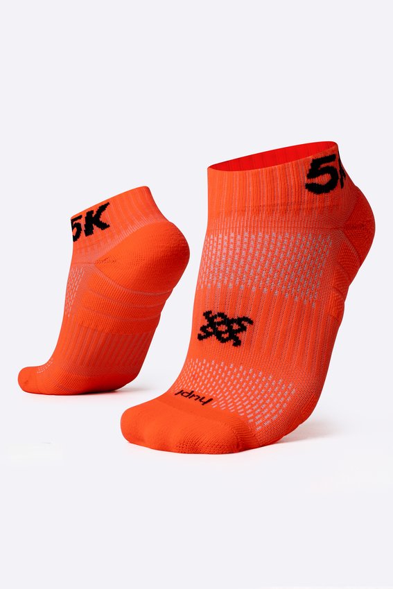Meia Curta para Corrida HUPI - Running Pro 5K Laranja Neon