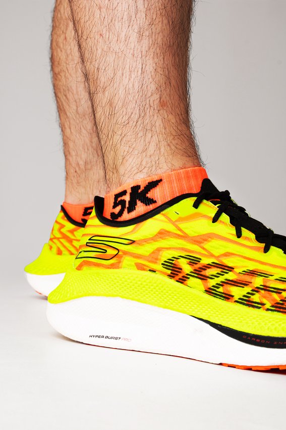 Meia Curta para Corrida HUPI - Running Pro 5K Laranja Neon