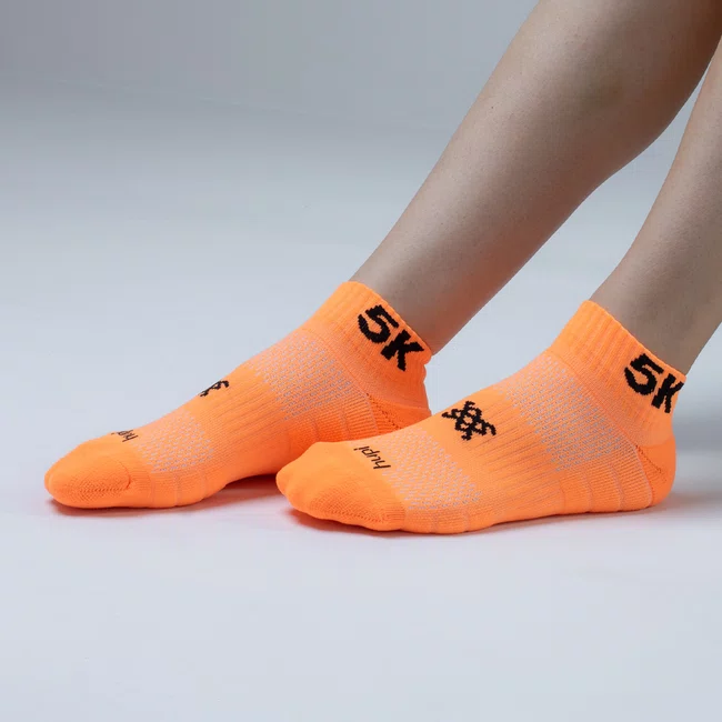 Meia Curta para Corrida HUPI - Running Pro 5K Laranja Neon