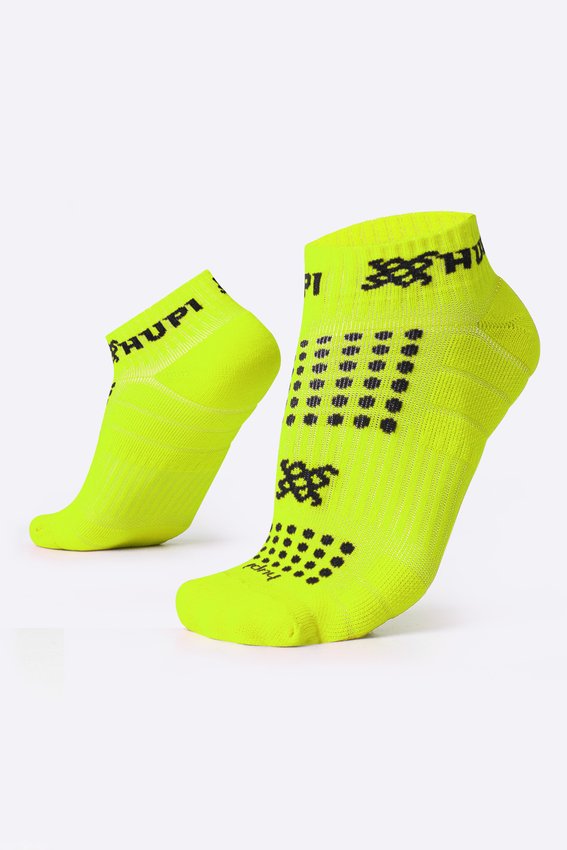 Meia Curta para Corrida HUPI - Running Pro Amarelo Neon