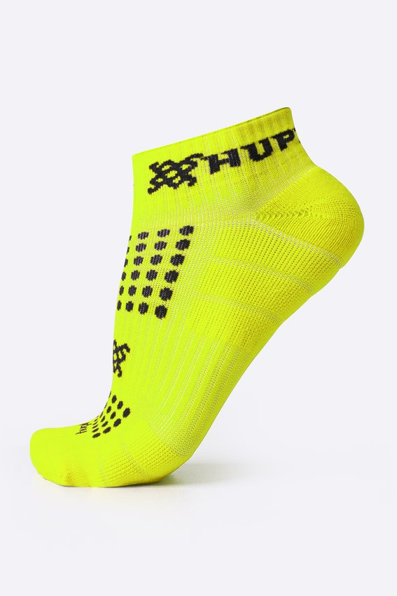 Meia Curta para Corrida HUPI - Running Pro Amarelo Neon