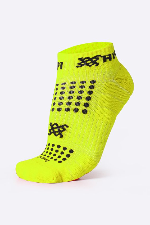 Meia Curta para Corrida HUPI - Running Pro Amarelo Neon